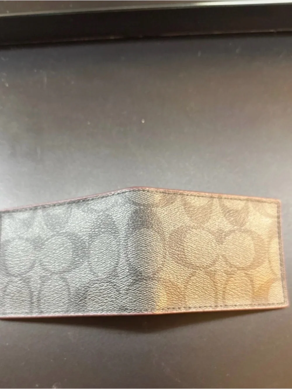 Men's coach Black Signature Pattern Card Holder Wallet
